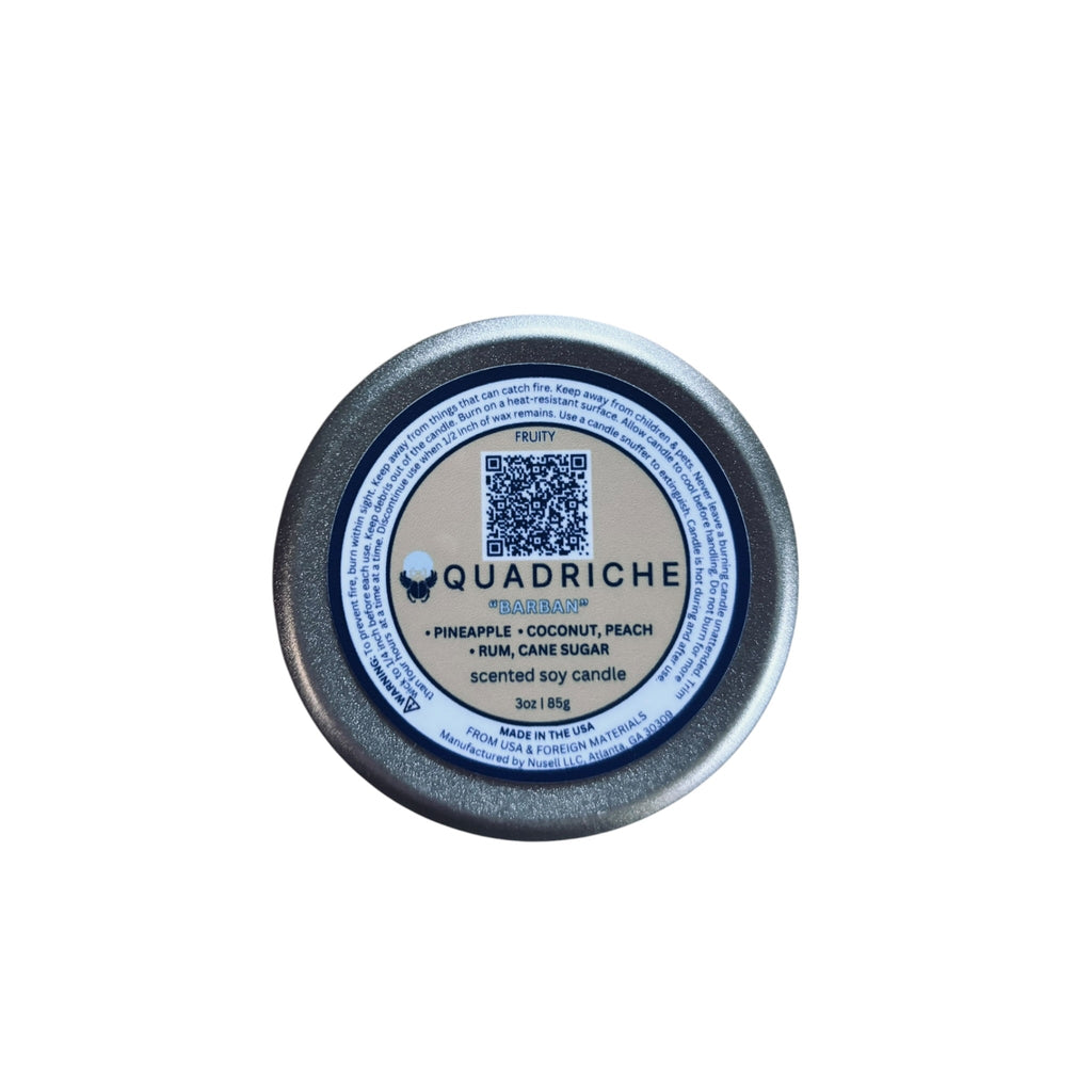 Barban Discovery Travel Tin (3oz) - Quadriche - Travel Candle
