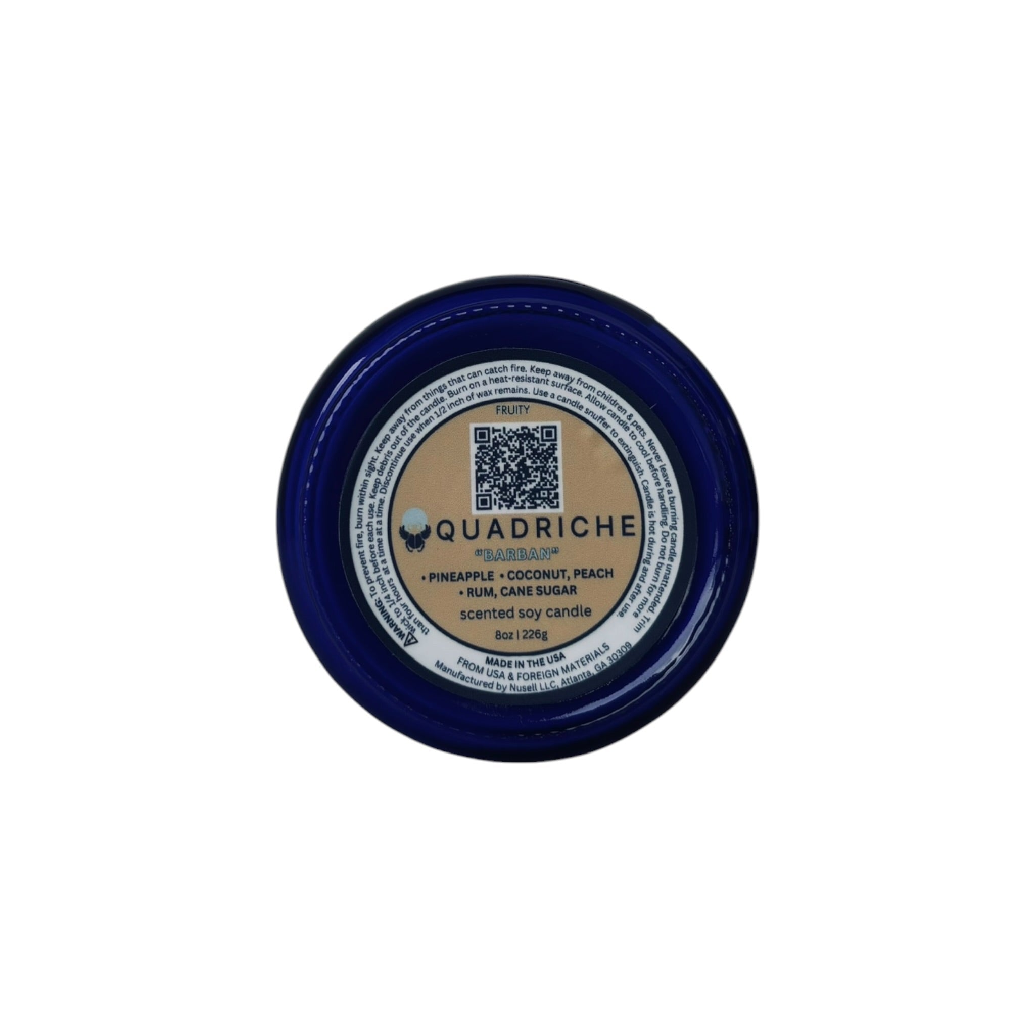 Barban Peach Coconut Rum Sugar Jar Candle - Quadriche - Candle