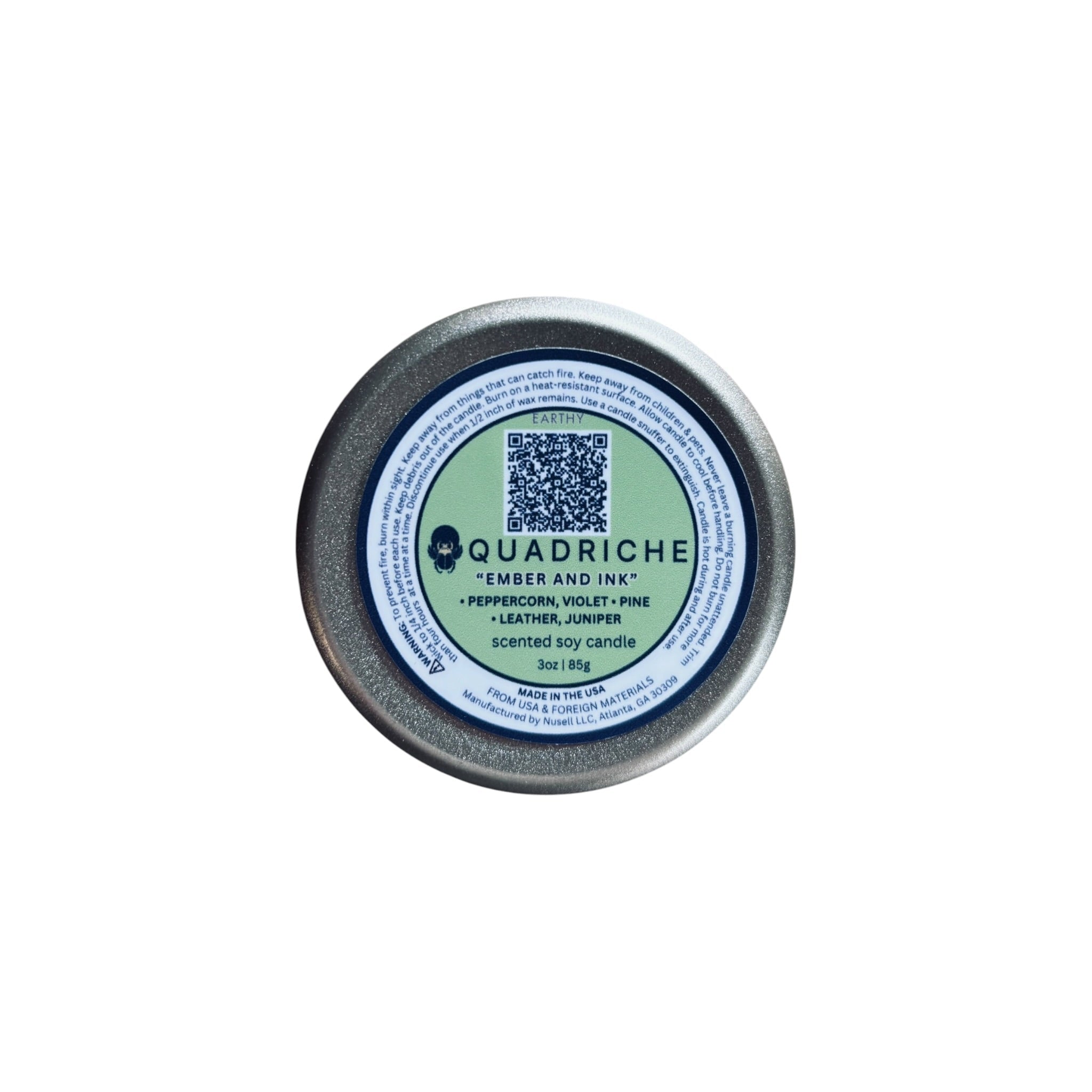 Ember & Ink Discovery Travel Candle (3oz) - Quadriche - Travel Candle