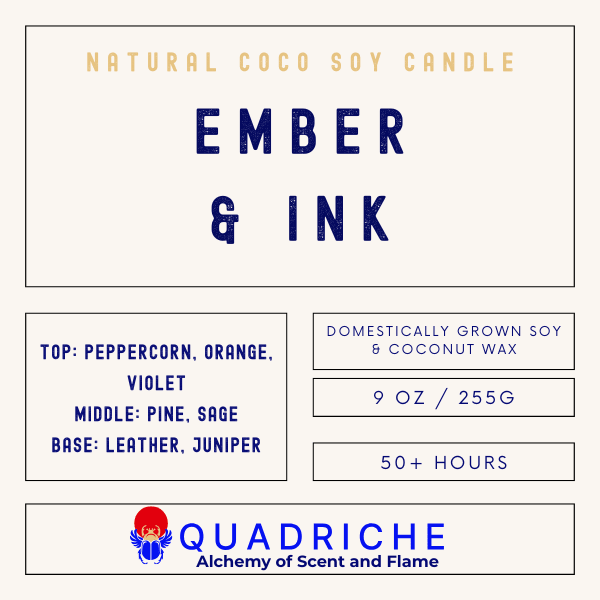 EMBER & INK Peppercorn Leather Soy Jar Candle - Quadriche - Candle
