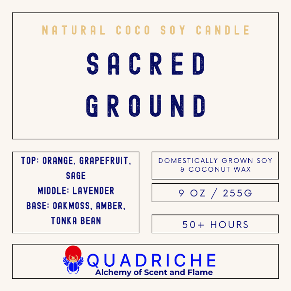 SACRED GROUND Lavender Tonka Bean Soy Jar Candle - Quadriche - Candle